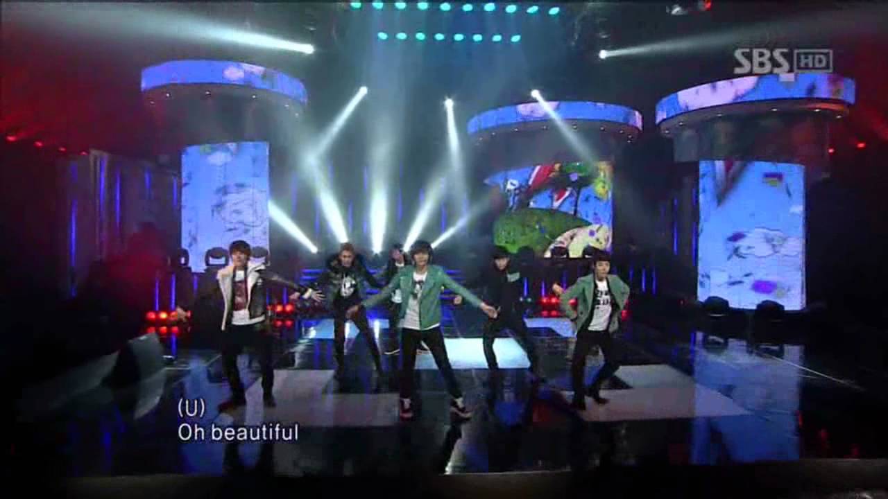 B2ST - Beautiful (BEAST - Beautiful) @ SBS Inkigayo Популярная песня 101128