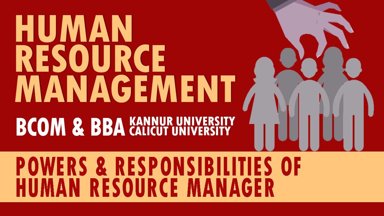 POWERS & RESPONSIBILITIES OF HR MANAGER HRM IN MALAYALAM BBA &