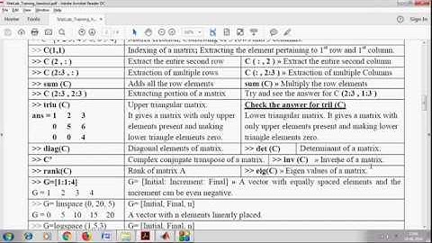 6 Matrix operation using MATLAB