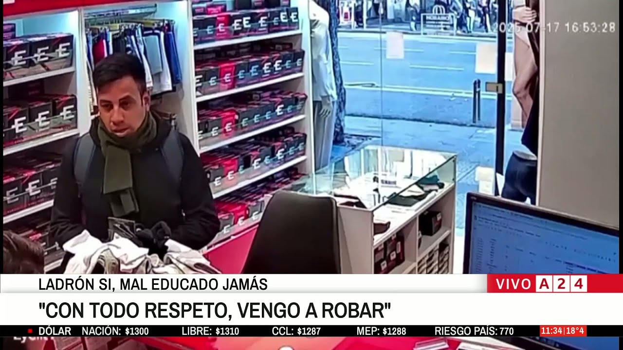 El increíble video del ladrón con buenos modales: Con todo respeto, te vengo a robar