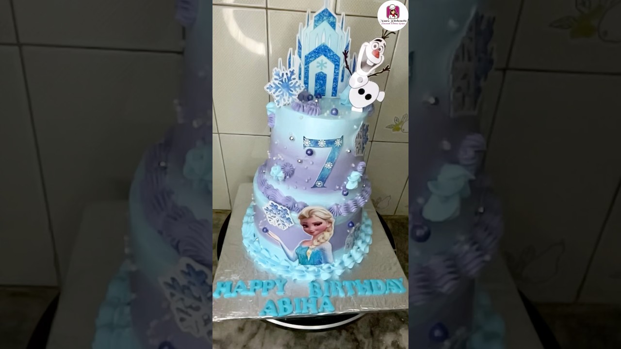 How to make 2 tier Elsa Frozen theme Cake ❄️