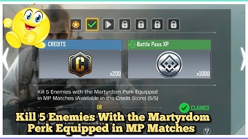 Call Of Duty Mobile Kill 5 Enemies With the Martyrdom Perk Equipped in MP Matches Task Complete
