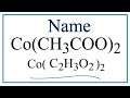 Cobalt Compounds and Acetate Ions
