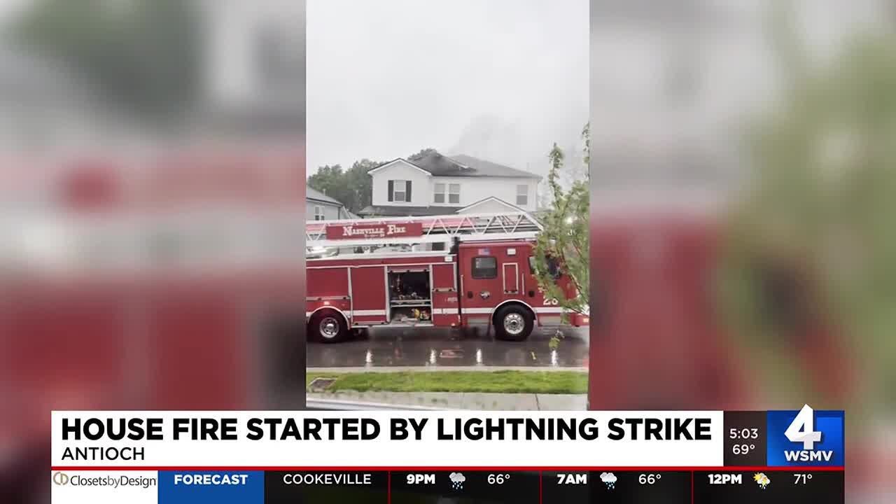 House fire started by lightning strike - YouTube