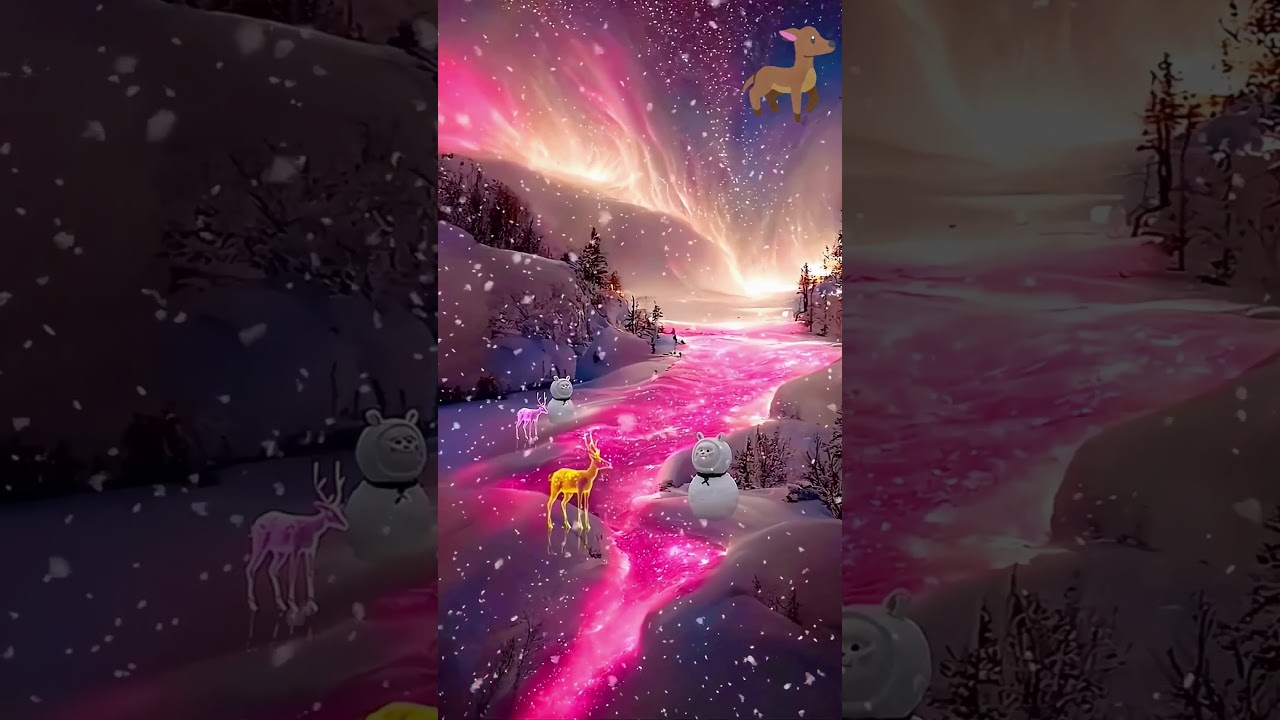 Dreamscapes: A Deer's Celestial Ballet Under the Moonlight 