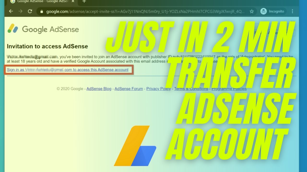 How To Transfer Adsense Account To Another Gmail Change Google Adsense To Another Email Youtube