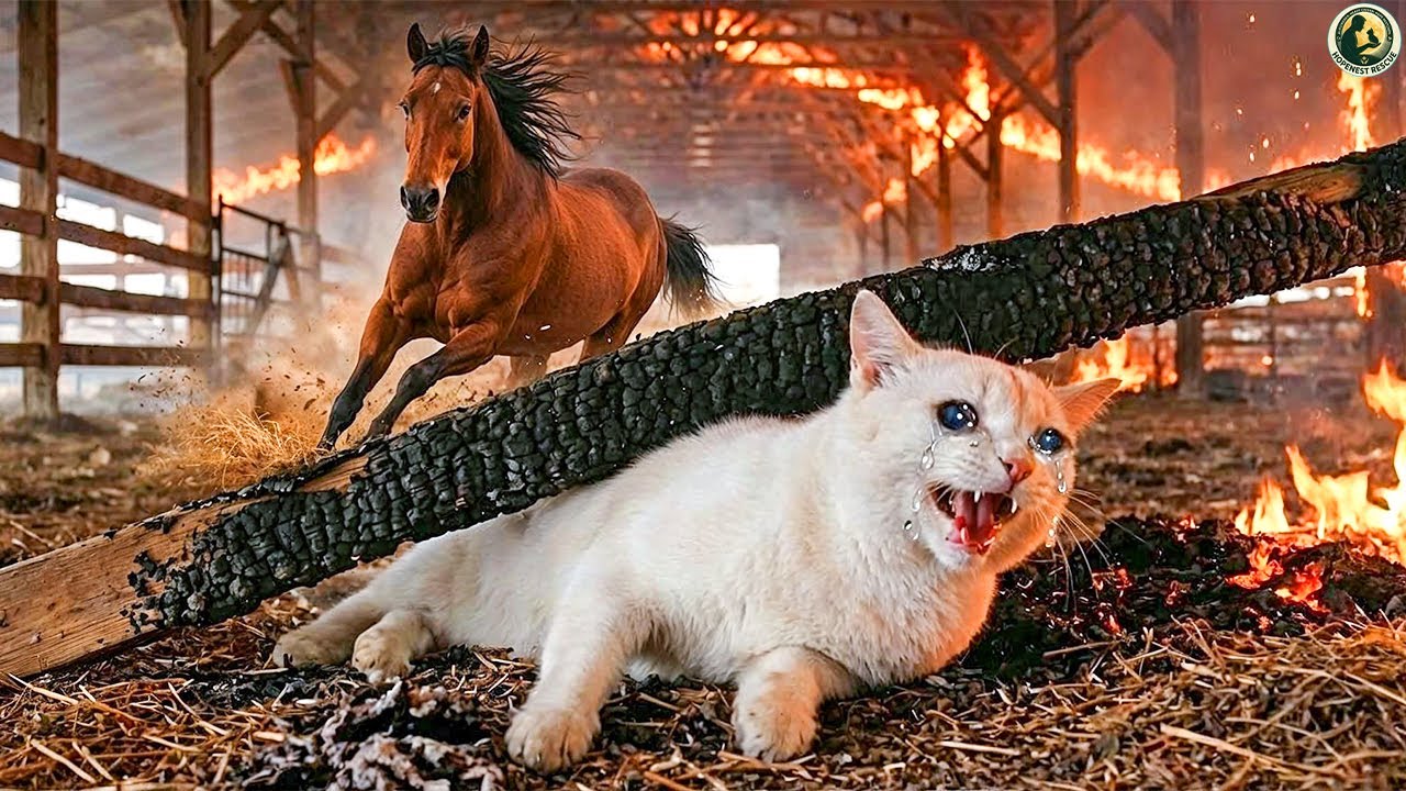 Котенок, спасший лошадь из горящего сарая — эта лошадь сделала то, чего никто не ожидал.