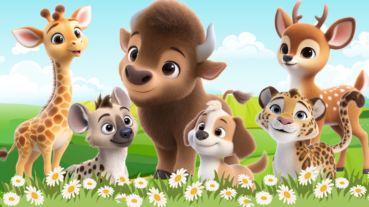 Cute Animal Sounds: Bison, Giraffe, Hyena, Leopard, Puppy, Sika Deer,...– Animals Sounds
