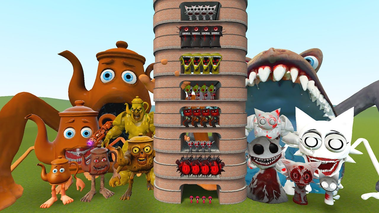 TALLGRASS LITTLE TO BIG ALL TA TA TA SAHUR VS ALL WENDA SPRUNKI FAMILY ФАЗА 1 - 10 в Garry's Mod!