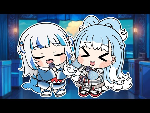 Yippie 🤟 Gura & Kobo Singing chipi chipi chapa chapa 🥰