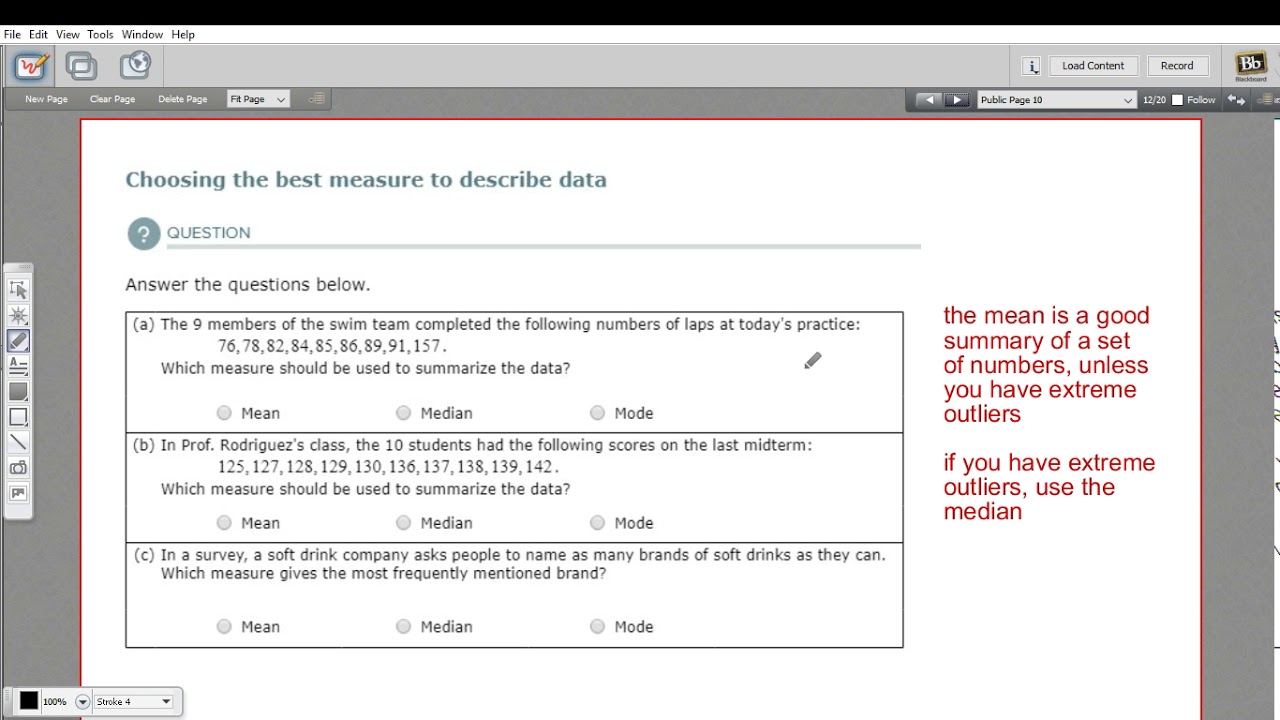 Choosing the best measure to describe data YouTube