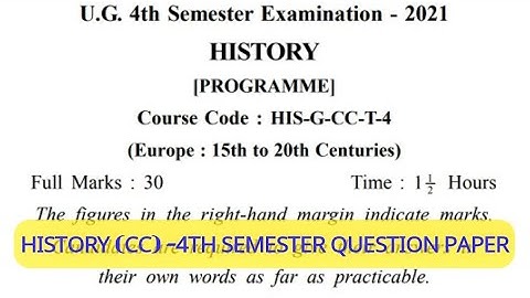 kalyani university 4th semester history cc question paper programme previous year 2021-22