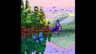 Butterflies in the forest Paint by Numbers Digital Art Zen Color #relax #colouring ring screenshot 5