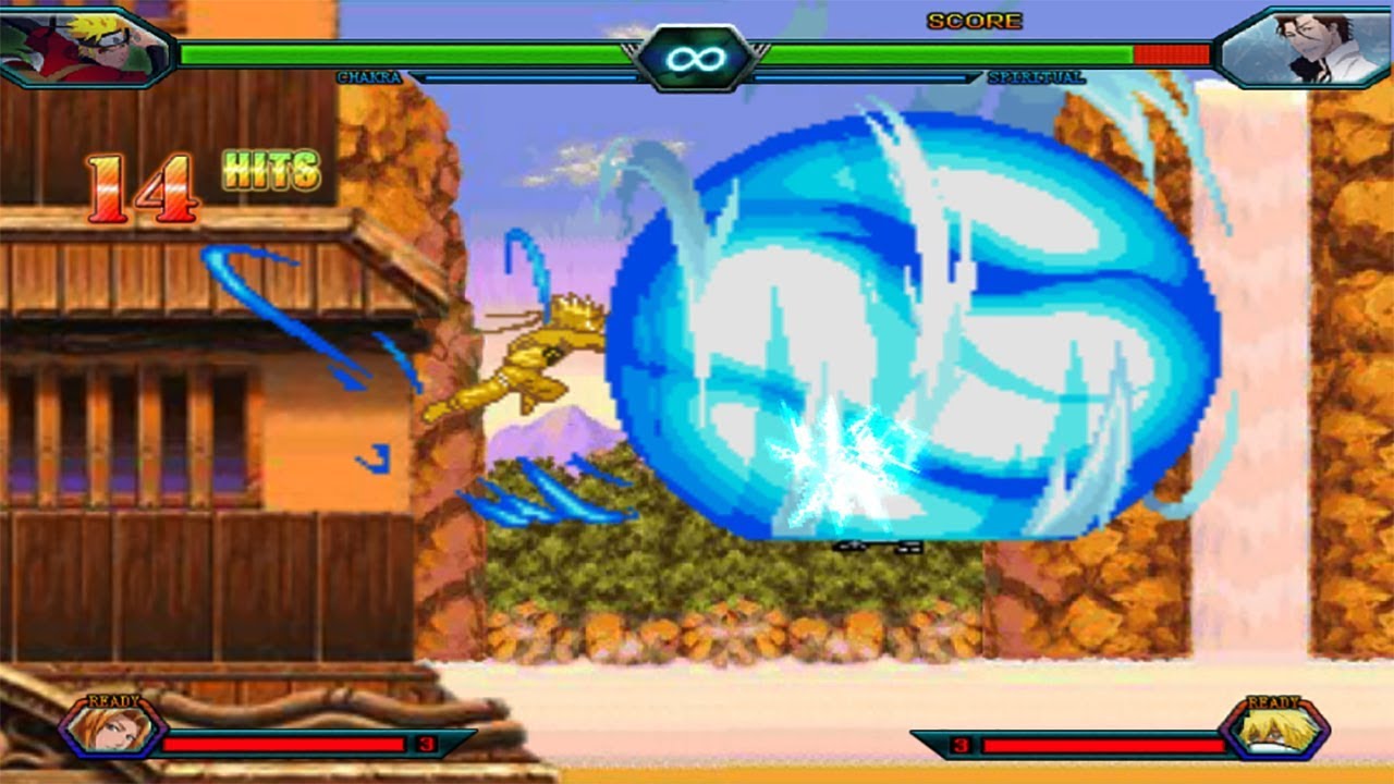 Naruto (Chakra Mode) Vs Aizen Bleach Vs Naruto 3.3 YouTube