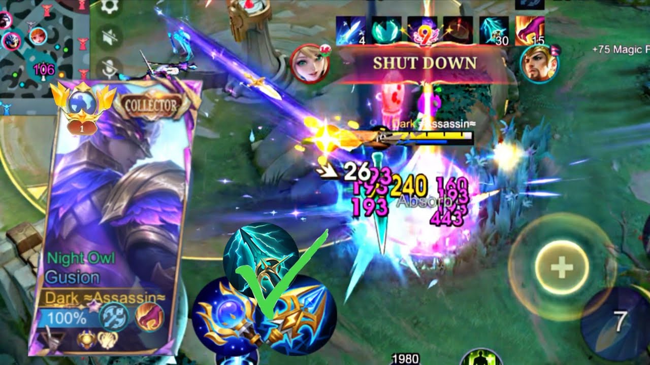 MLBB GUSION SOLO RANK BEST BUILD AND EMBLEM GAMEPLAY 💯 IN GUSION 💀