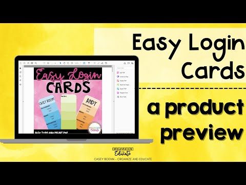 Editable Student Login Cards