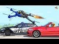 Beamng drive - Quadcopter with Minigun Crashes, Сhases, Fails