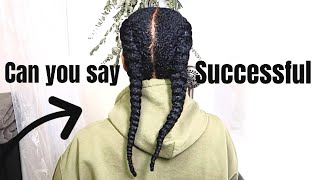 Wow 2 french braids on thick waist length 4 type natural hair! Check out these products! Wet to dry