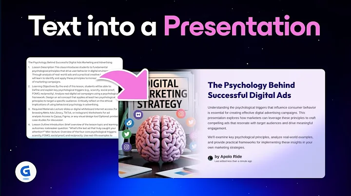 Turn Text into Stunning Presentations with AI | Gamma Tutorial