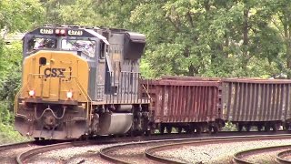 CSX 4771 SD70MAC Powering up at St. Denis