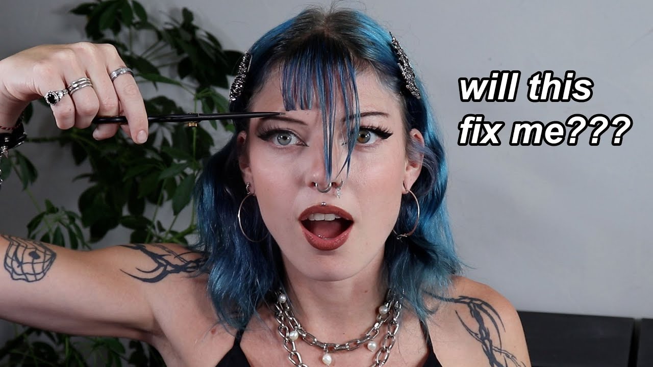 giving myself micro bangs because I'm mentally not okay