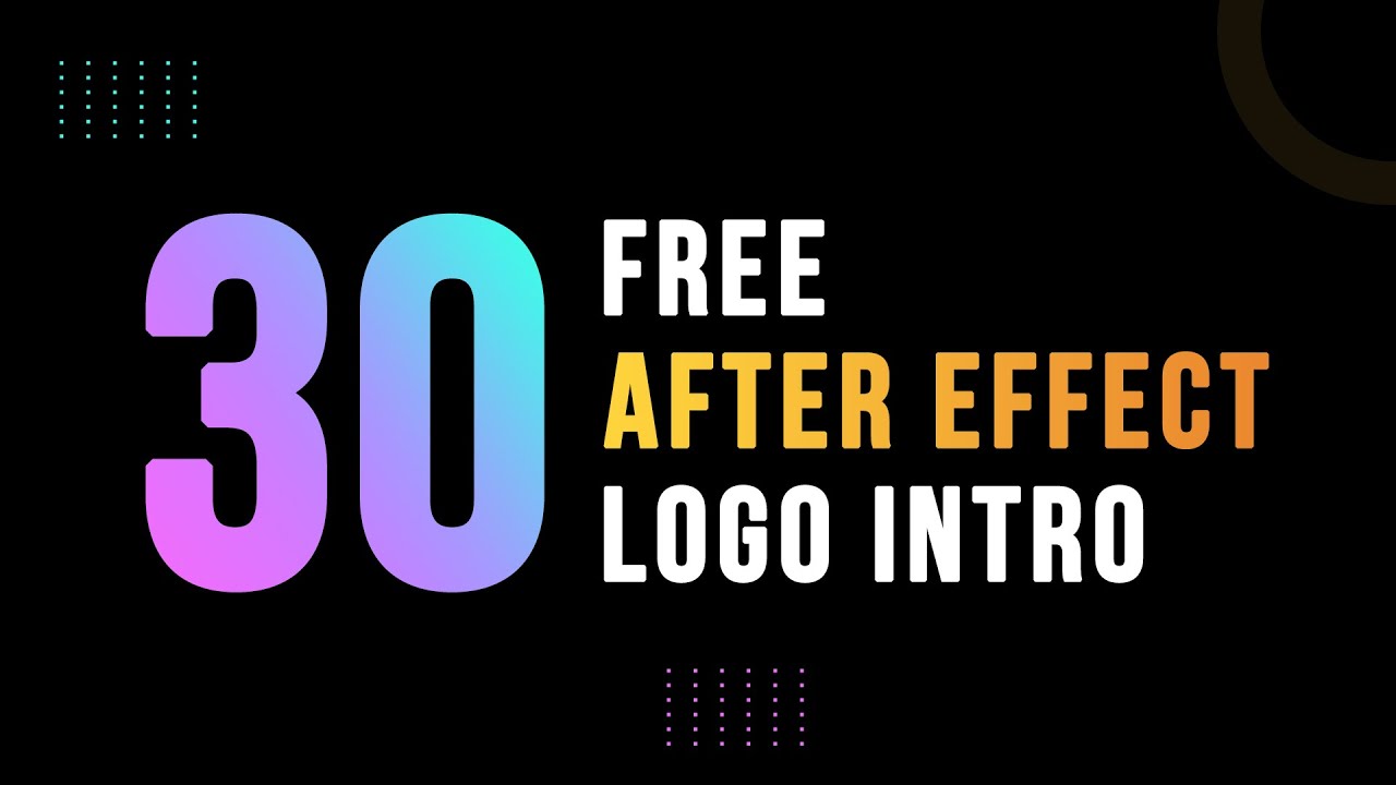 30 Unique Logo Intro After Effects Template Free Download | Logo ...