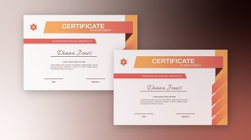 Free Certificate Design Make a Sunset Theme Achievement Certificate for Free using VP InfoART