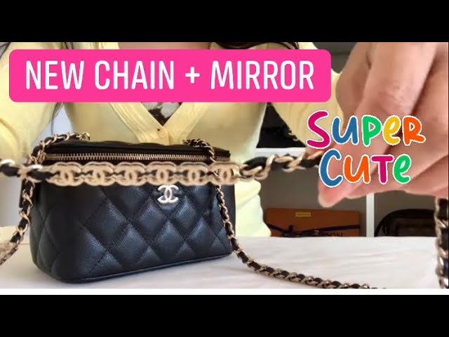 Chanel 22P Top Handle Mini Vanity With Chain With Mirror Inside Lambsk