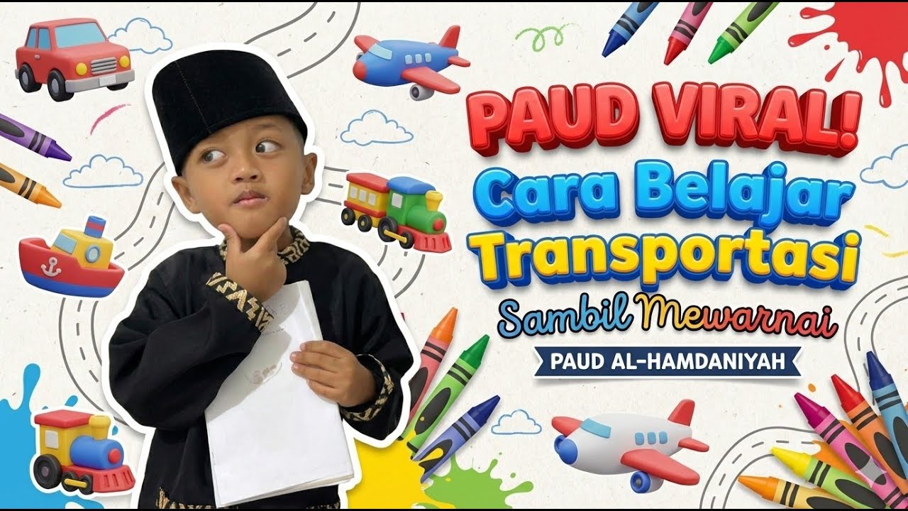 PAUD Viral! Cara Belajar Transportasi Sambil Mewarnai || PAUD AL-HAMDANIYAH