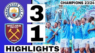 Manchester city Vs West ham 3-1 | Extended HIGHLIGHTS: City Fans Pitch Invasion & All GOALS 🔥🔥