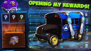 COMPLETING THE LLAMA RAMA EVENT IN ROCKET LEAGUE! | Opening ALL Of My Rewards! [BATTLE BUS \& MORE!]