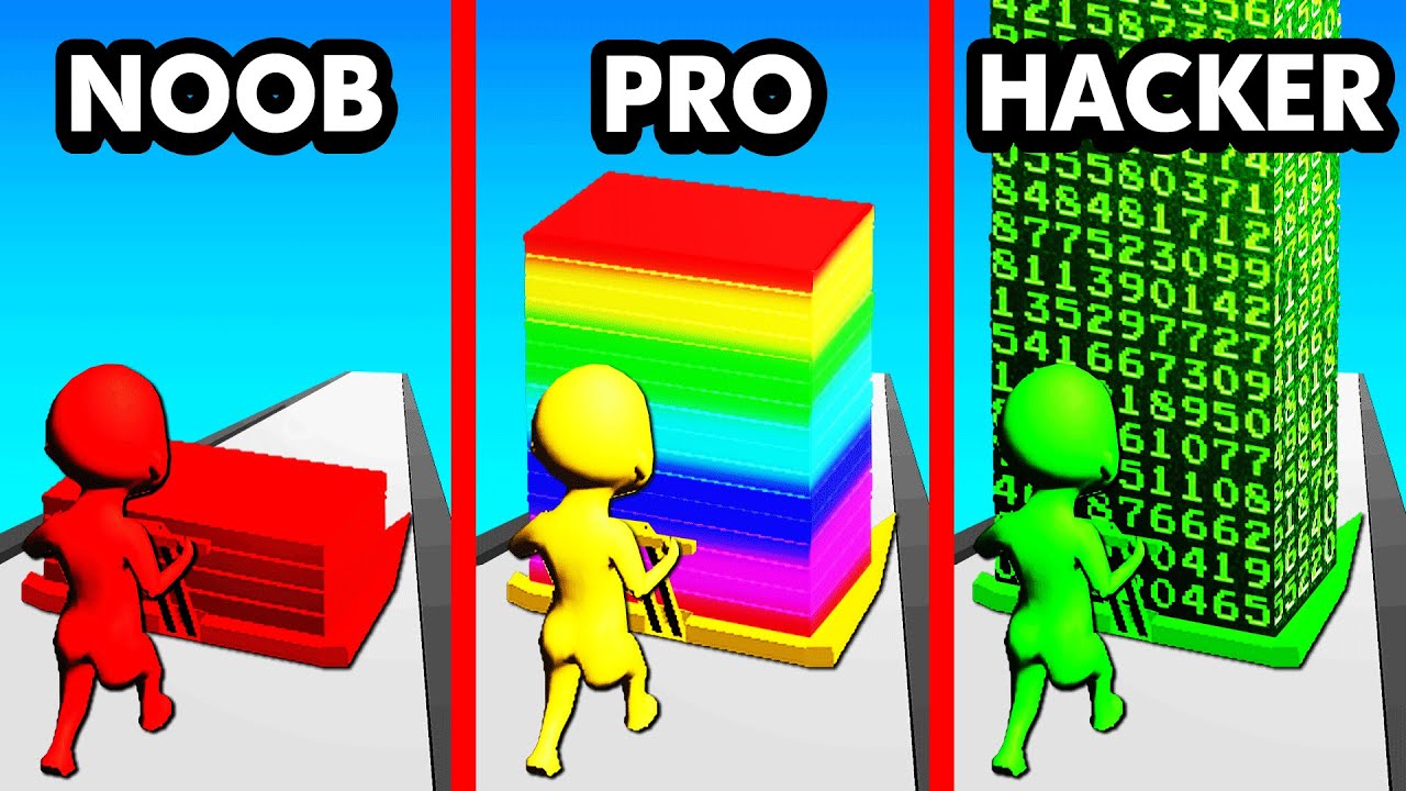 NOOB vs PRO vs HACKER COLOR STACKS