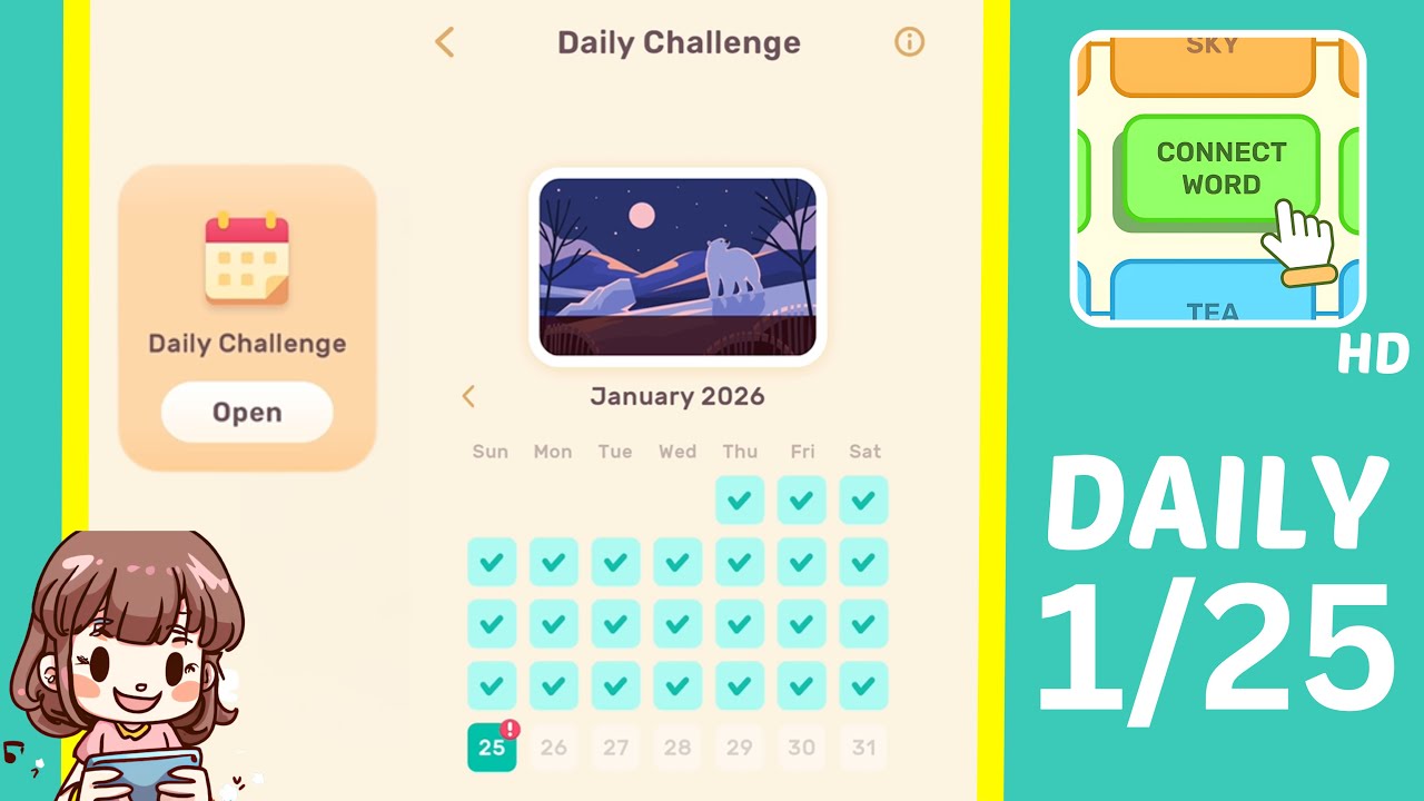 Connect Word Daily Challenge January 25 Answers Walkthrough