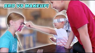 5 and 8 Year Old Brothers Do My Makeup Blindfolded! Savannah Banana