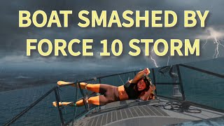 SMALL SAILBOAT CAUGHT IN FORCE 10 STORM!!