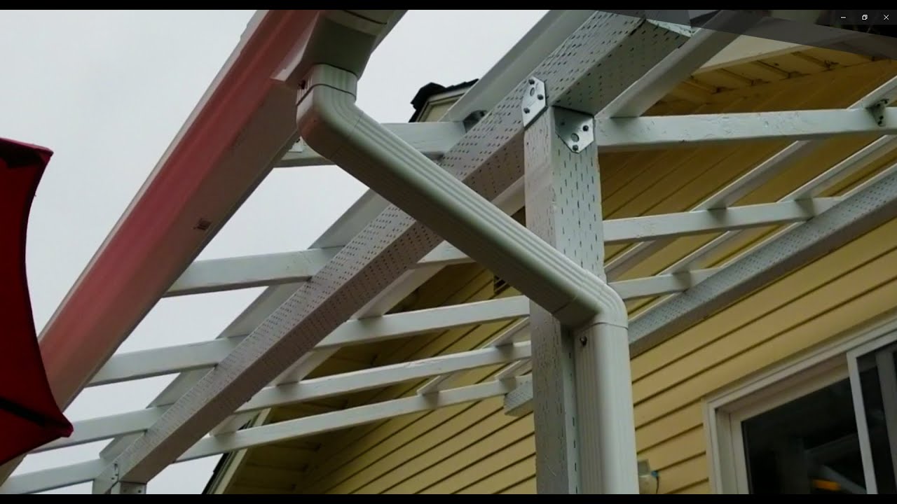 #4 DIY Porch Cover - Install Gutter - Downspout System - YouTube