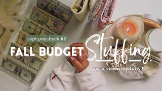 cozy fall cash budget 🍂| $3,839 cash envelope stuffing, starting over debt free journey, debt payoff