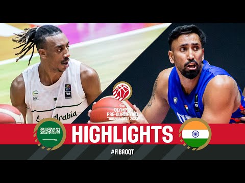 KSA 🇸🇦 v IND 🇮🇳 | Basketball Game Highlights | FIBA Olympic Pre-Qualif Tournament 2023 Syria