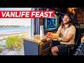 Vanlife lobster feast and beach camping