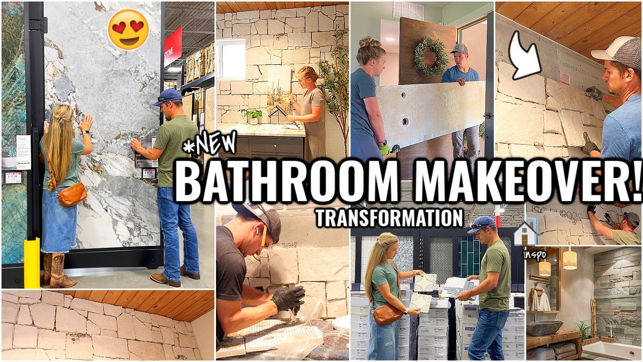 BATHROOM MAKEOVER!!🏠 DIY SMALL BATHROOM TRANSFORMATION Pt 2 | OUR ARIZONA FIXER UPPER 2024