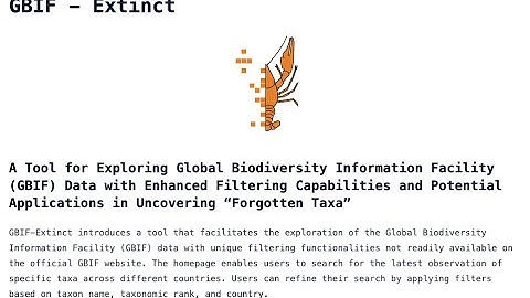 Demonstration Video - 2024 GBIF Ebbe Nielsen Challenge - Project GBIF-Extinct
