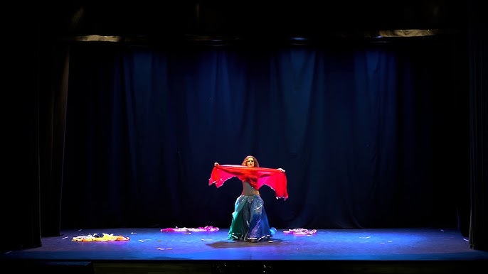 100% seda velo de danza del vientre azul accesorios de danza del vientre  (turquesa, azul, morado, rosa naranja), Cinco colores