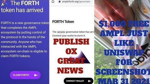 $1,000 FREE CRYPTO!! AMPL DOING SAME AS UNISWAP FOR HOLDERS!