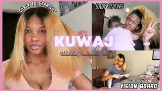 #KUWAJ |Natural Hair Curly to straight Baby Sitting, Vision Board, Mejosi Lash Review |Akeira Janee’