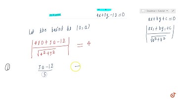What are the points on the yaxis whose distance from the line `x/3+y/4=1` is 4 units....
