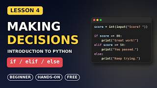 Information Python if, elif and else Explained | Python for Beginners #4 News