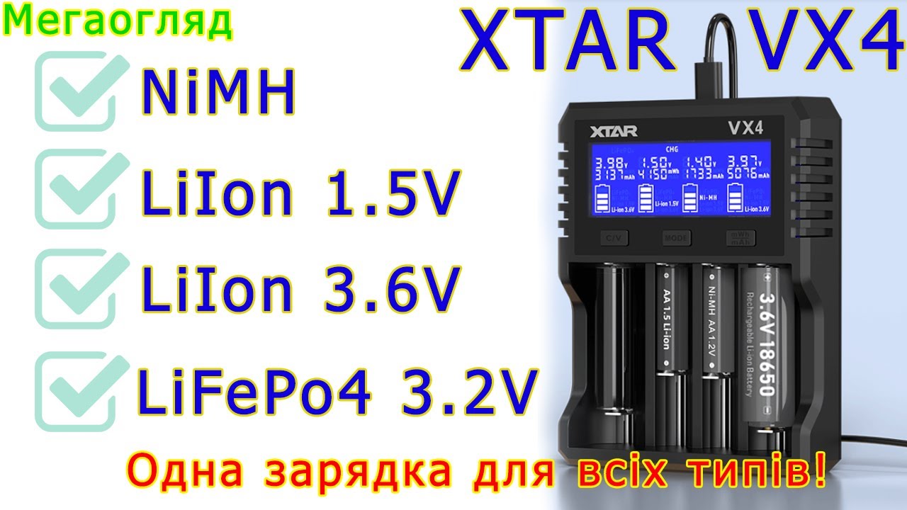 Мегаогляд: універсальна зарядка XTAR VX4