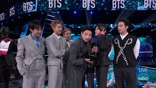 BTS Accepts the 2021 American Music Award for Favorite Pop Song - The American Music Awards