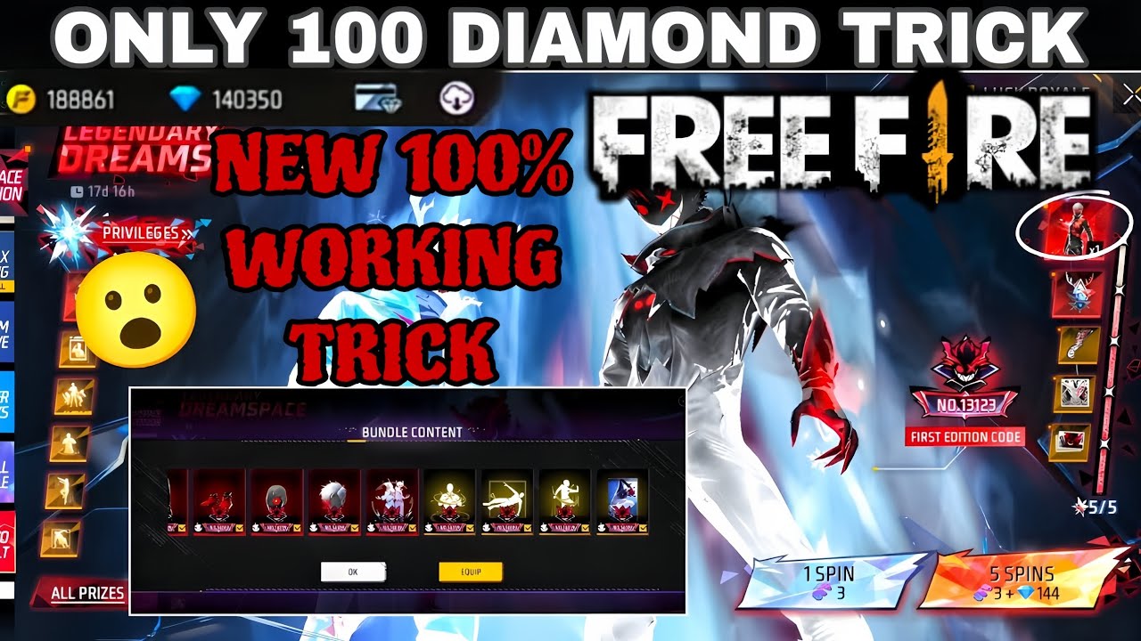 NEW TOKEN TOWER EVENT FREE FIRE 🔥| LEGENDARY DREAMSPACE BUNDLE SPIN 🤯| FREE FIRE NEW EVENT