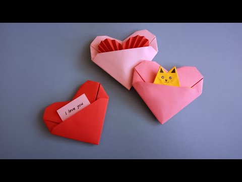 Сердечки оригами валентинки